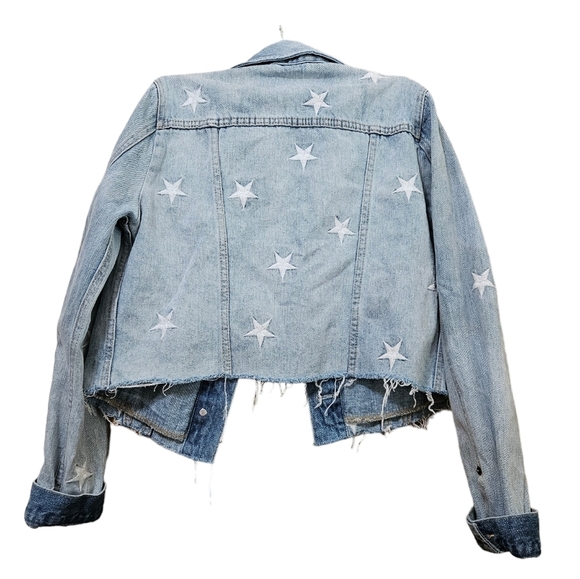 Pistola White Star Embroidered Cutoff Denim Jacket - Picture 4 of 10